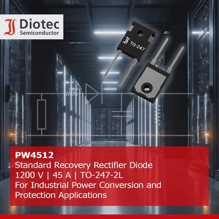 Diotec’s PW4512 - 45 A / 1200 V Standard Recovery Rectifier Diode (TO-247-2L)