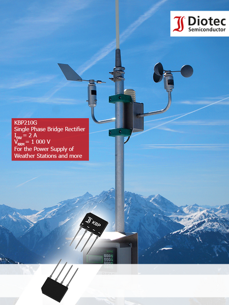 KBP210G for the Power Supply of Weather Station