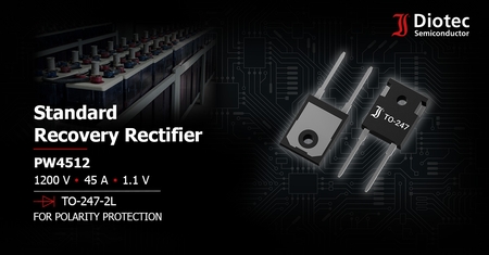 Diotec’s PW4512 - 45 A / 1200 V Standard Recovery Rectifier Diode (TO-247-2L)